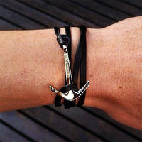 Bracelet - Anchor Bracelet Black + Gold