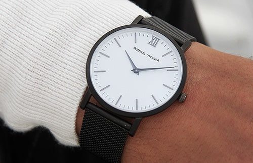 William Strouch Watch - CLASSIC WHITE + GREY STRAP