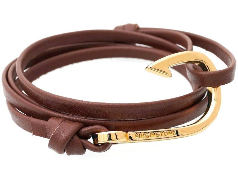 Bracelet - Hook Bracelet Brown + Gold