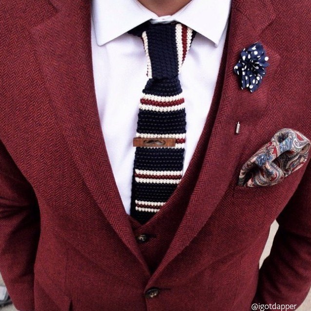 Tie - Knit Tie Blue Stripes